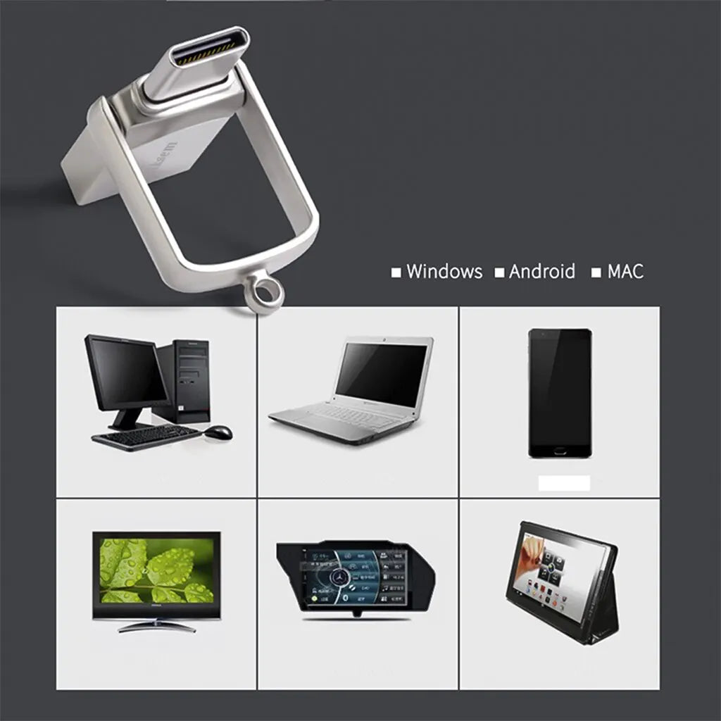 Bliksem 2in1 محرك فلاش USB 32 جيجابايت 64 جيجابايت 128 جيجابايت للكمبيوتر TYPE-C محرك فلاش USB عالي السرعة 128 جيجابايت USB 2.0 TYPE-C 32 جيجابايت 64 جيجابايت محرك القلم