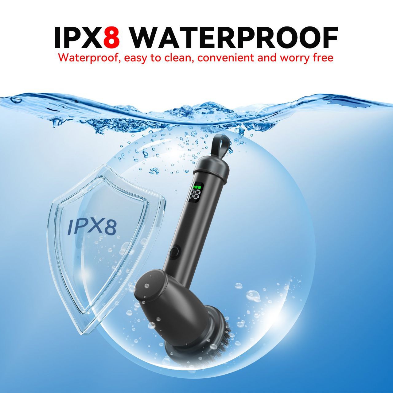 جهاز تنظيف دوّار كهربائي قابل لإعادة الشحن مع 7 فرش قابلة للاستبدال – فرشاة تنظيف محمولة متعددة الاستخدامات
