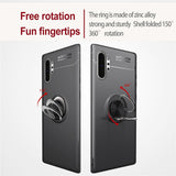 غلاف هاتف جلاكسي نوت 10 بلاس ونوت 10 بلاس 5 جيمغناطيس بحلقة خلفية مسندة ومسكة الاصبع