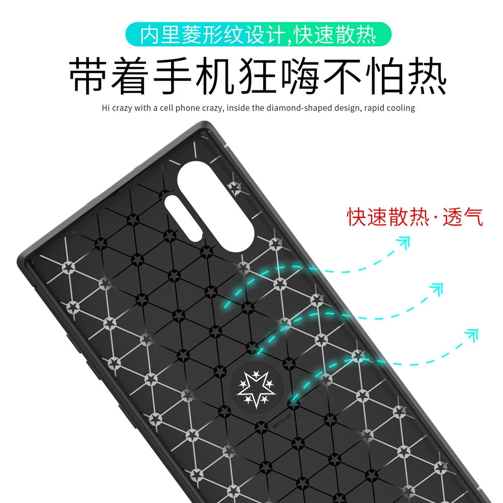 غلاف هاتف جلاكسي نوت 10 بلاس ونوت 10 بلاس 5 جيمغناطيس بحلقة خلفية مسندة ومسكة الاصبع