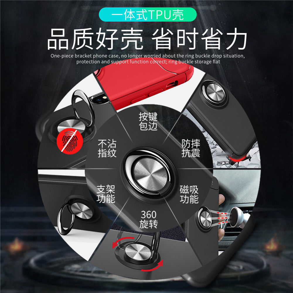 غلاف هاتف جلاكسي نوت 10 بلاس ونوت 10 بلاس 5 جيمغناطيس بحلقة خلفية مسندة ومسكة الاصبع