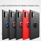 غلاف هاتف جلاكسي نوت 10 بلاس ونوت 10 بلاس 5 جيمغناطيس بحلقة خلفية مسندة ومسكة الاصبع